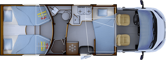 Nacht-Grundriss RAPIDO 666F